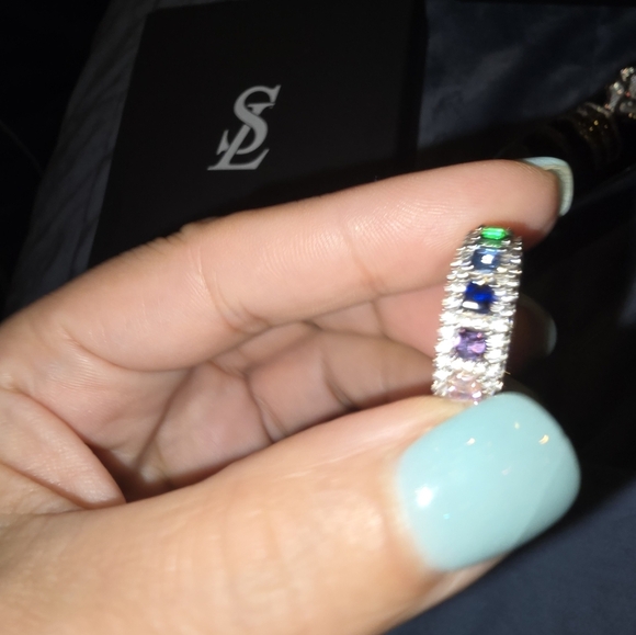 Sale FINE JEWELRY Rainbow Eternity Band Very Shiny & Classic! Retails $750 - Picture 7 of 10